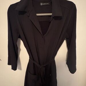 NY Collection Black Dress with Tie Waist